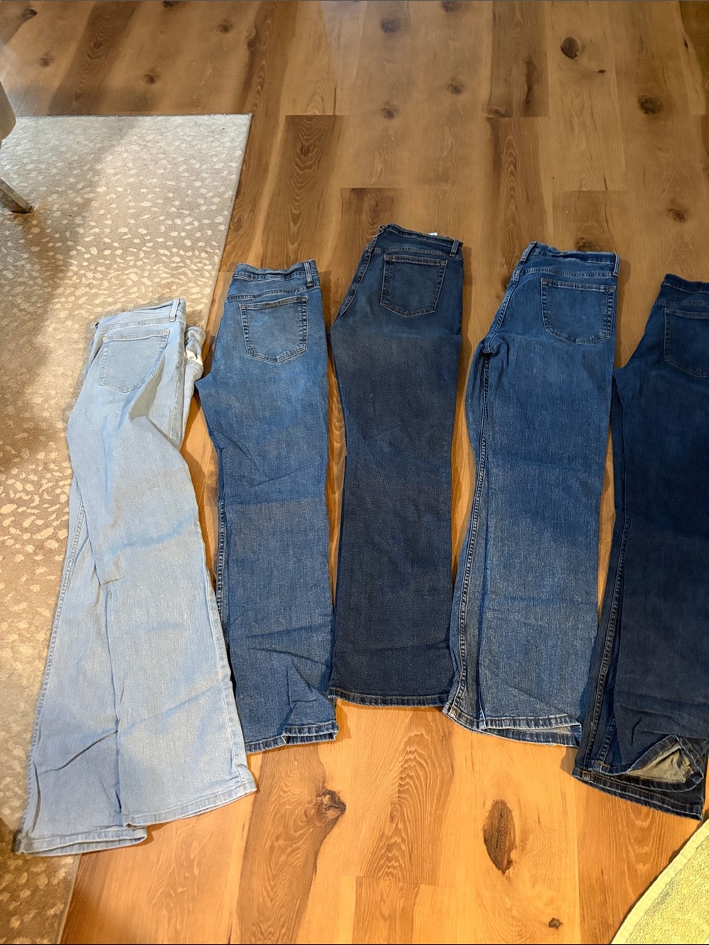 Lot of Five  Blue Denim Jeans - Mixed Washes